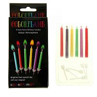 Свечи COLOR FLAME с цветным пламенем H=6 см, 6 шт/упак