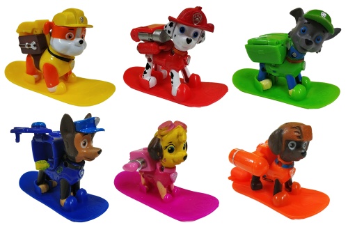 Щенячий патруль Герой на сноуборде с открывающимися рюкзаками 6*7см ЦЕНА ЗА 1 ШТУКУ!