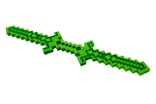 МЕЧ Майнкрафт MINECRAFT ДВУХСТОРОННИЙ зеленый Свет, Звук 62 см, на 3-х батарейках фото 3