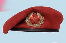 Берет краповый бордовый с кокардой ВС, мужской, размер 56