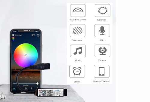 Контроллер Bluetooth, RGB, 4PIN, Огонек OG-LDL41 LED, DC 5-24В фото 3