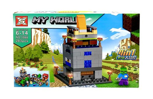 Конструктор SX MY WORLD "Пещера Зомби" 1066, 283 детали, пластик
