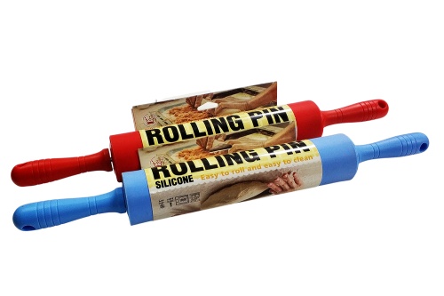 Скалка кулинарная ROLLING PIN силиконовая, пластиковые ручки 45.5 х 5.5 см
