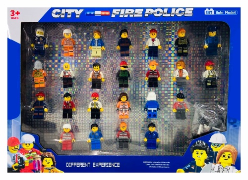 НАБОР Мини Фигурки CITY FIRE POLICE "Службы Полиция, Пожарные, Спасатели" 24 шт в коробке  фото 2