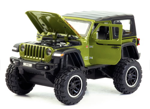 Машина внедорожник JEEP RUBICON DIE-CAST 2402B 1:28 металлический 18*11*9 см фото 2