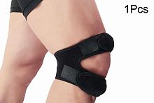 Бандаж для коленей - эластичная повязка DUAL KNEE STRAP, размер L (Large), объем 45-49 см
