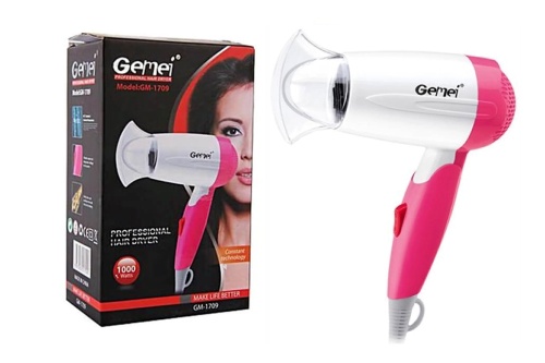 ФЕН Gemei Professional GM-1709, 1000W, складной дорожный фото 3