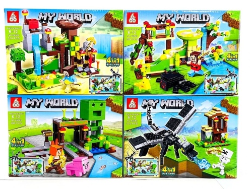 Конструктор 666 MY WORLD "Постройки у воды 4в1" 66068, 204-210 деталей