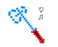 МЕЧ-Топор Майнкрафт MINECRAFT Свет, Звук 50 см, на 2-х батарейках АА 