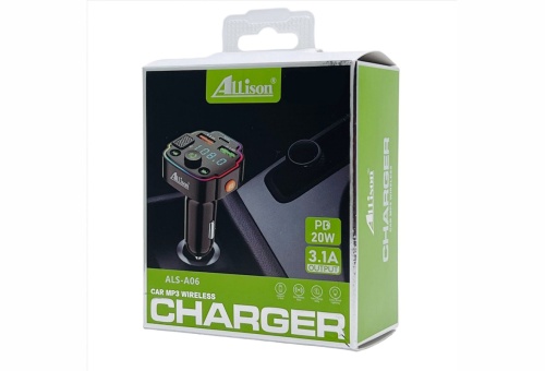 FM-трансмиттер автомобильный ALLISON ALS-A06 CAR MP3 CHARGER WIRELESS Bluetooth фото 4