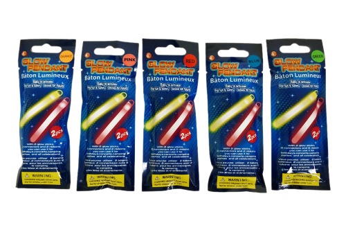 Палочки неоновые светящиеся GLOW PENDANT, 2 штуки Ø 10 х 100 мм, в пакете
