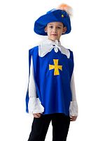 Костюм Мушкетер детский (жакет,шляпа,воротник, манжеты), размер 122-134 см