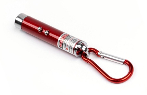 Лазер-брелок фонарик + УФ 3в1 Ø 1,2*7 см с карабином фото 3