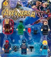 НАБОР Фигурки СУПЕРГЕРОИ AVENGERS, 6 штук на блистере 