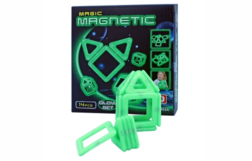 Магнитный конструктор Kribly Boo флуоресцентный 14 деталей фото 5