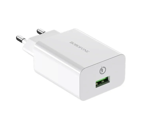 Сетевое зарядное устройство BOROFONE A21A QC 3.0 QUICK CHARGER 1 USB 5V 3A 18W Сетевое зарядное устройство BOROFONE A21A QC 3.0 QUICK CHARGER 1 USB 5V 3A 18W