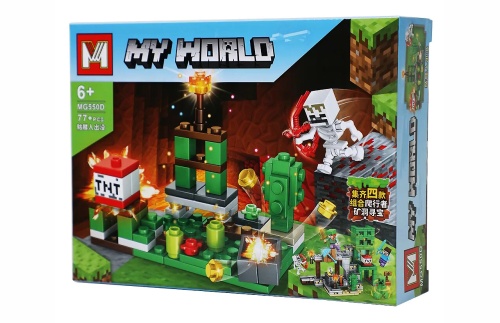Конструктор MG My World "Сокровища шахты Крипера 4в1" MG550, 77-87 деталей ЦЕНА ЗА 1 ШТУКУ !