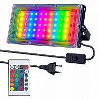 Прожектор светодиодный RGB с пультом Огонёк OG-LDP49C, питание от 220В, мощность 50Вт 