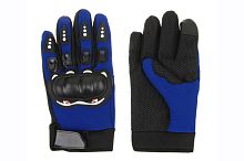 Перчатки для мотоспорта синие, с защитой, полиэстер, размер XL (9-9,5 см)