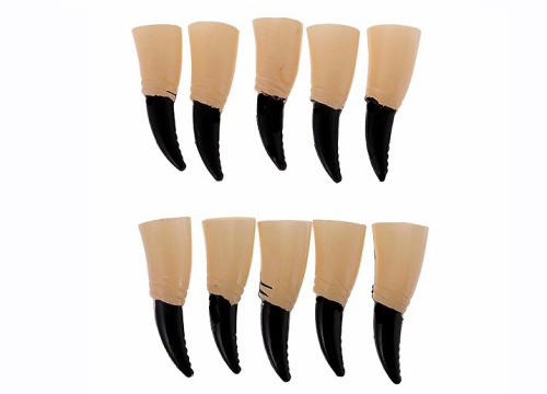 Пальцы накладные с черными ногтями, бежевая, черная пластмасса, 10 штук Пальцы накладные с черными ногтями, бежевая, черная пластмасса, 10 штук