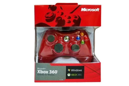 Джойстик проводной XBox 360 RED (красная упаковка)