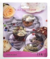 Формочки для печенья НАБОР Cake Decorator "Смайлики" (глаза, рот), 4 штуки на блистере