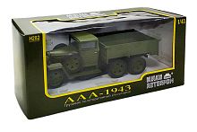 Машина модель ГАЗ-ААА-1943 военная "Наш Автопром" 1:43 металлическая, в зеленой коробке 