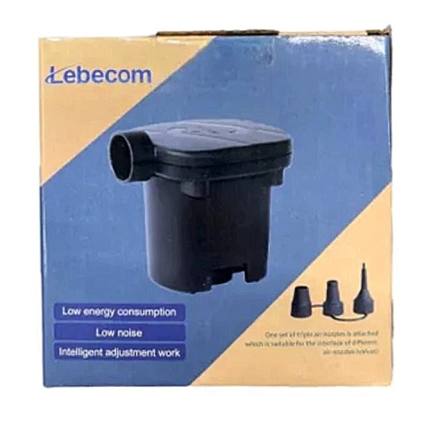 Насос электрический Lebecom GR-109 для матраса от сети 220В, длина кабеля 3 метра, 3 сменных насадки