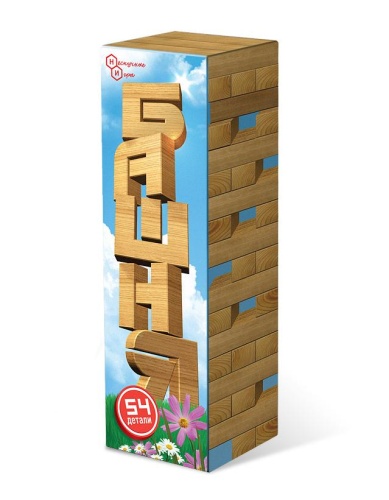 Настольная игра "Башня 54" ДЖЕНГА дерево, в картонной коробке 