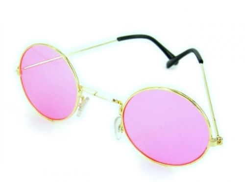Очки Джона Леннона розовые (ВА240), размер оправы 12,5 см