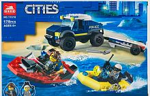 Конструктор CITIES "Полицейская лодка" 11618, 178 деталей