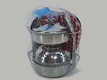 Набор посуды металлической в сетке PY555-11