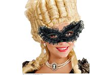 Маска "Мотылек" Черная 6457P (полумаска), черный полиэстер, крежева, размер универсальный