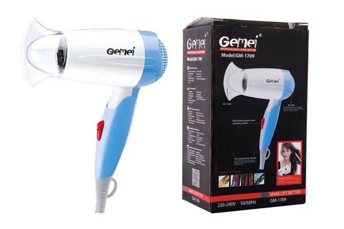 ФЕН Gemei Professional GM-1709, 1000W, складной дорожный фото 2