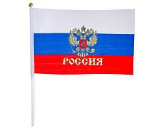 Флаг Российский с гербом, пластмассовое древко, размер полотна 40 х 60 см
