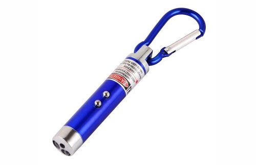 Лазер-брелок фонарик + УФ 3в1 Ø 1,2*7 см с карабином фото 2