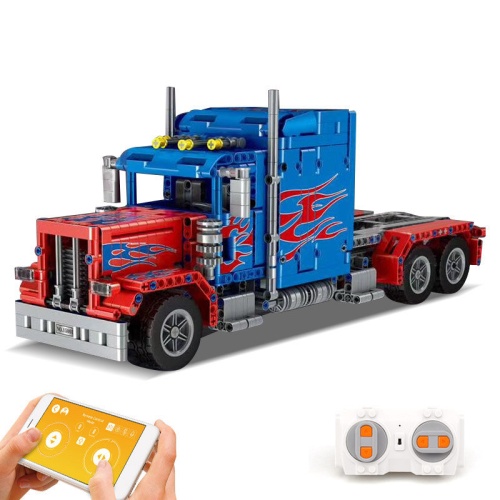 Конструктор Mould King Power Brick "Грузовик Peterbilt 389 Оптимус Прайм на Р/У" 15001, 839 деталей фото 7