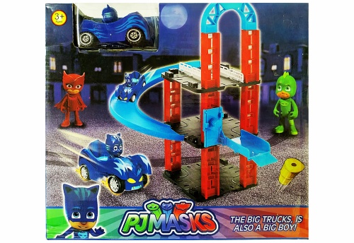 PJMASKS Парковка 2-х уровневая LF8877-1 "Герои в масках" + машинка 9см 