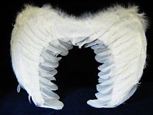 Крылья перьевые белые, (перья, картон, хлопок), размер 44*32 см