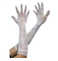Перчатки элегантные кружевные БЕЛЫЕ LESD1944, полиэстер, 30*11 см