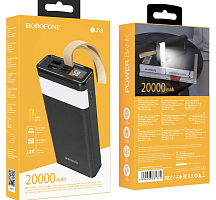 Внешний аккумулятор BOROFONE BJ18 Power Bank 20000 (11800) mAh, 74Wh,  2 USB 2A черный