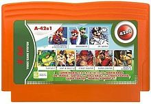 Картридж 8bit 42в1 A-42в1 CHIP&DALE 1.2+CONTRA+MARIO BROS+TURTLES 1+MARIO 2.3.6.9.10.12.14+M.K.4+..