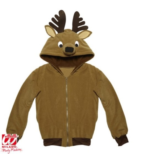 Толстовка с капюшоном Худи Олень 07019, цвет коричневый, полиэстер, размер L-XL