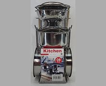 Набор посуды металлической в коробке 555-BX008, 8 предметов