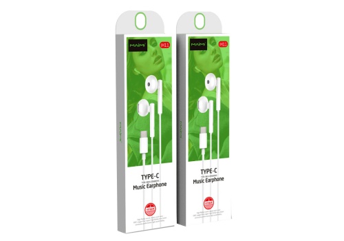 Наушники вкладыши проводные MAIMi H11 Stereo Earphone белые, разъем TYPE-C фото 2