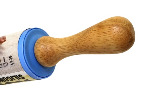 Скалка кулинарная ROLLING PIN силиконовая, деревянные ручки 46 см фото 6