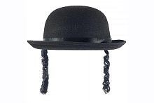 Шляпа Еврея с пейсами, черный, искусственный фетр, размер 56 Шляпа Еврея с пейсами, черный, искусственный фетр, размер 56