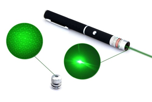 Лазерная указка Green Laser Pointer с 1 насадкой, зеленый луч