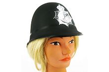 Шлем Полицейского черный пластмассовый с эмблемой, размер 54