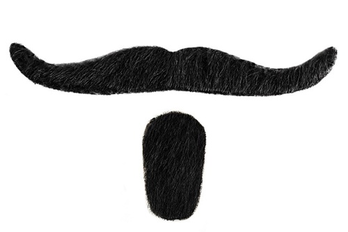 Усы и Бородка Шевалье черные, синтетическое волос, ткань полиэстер